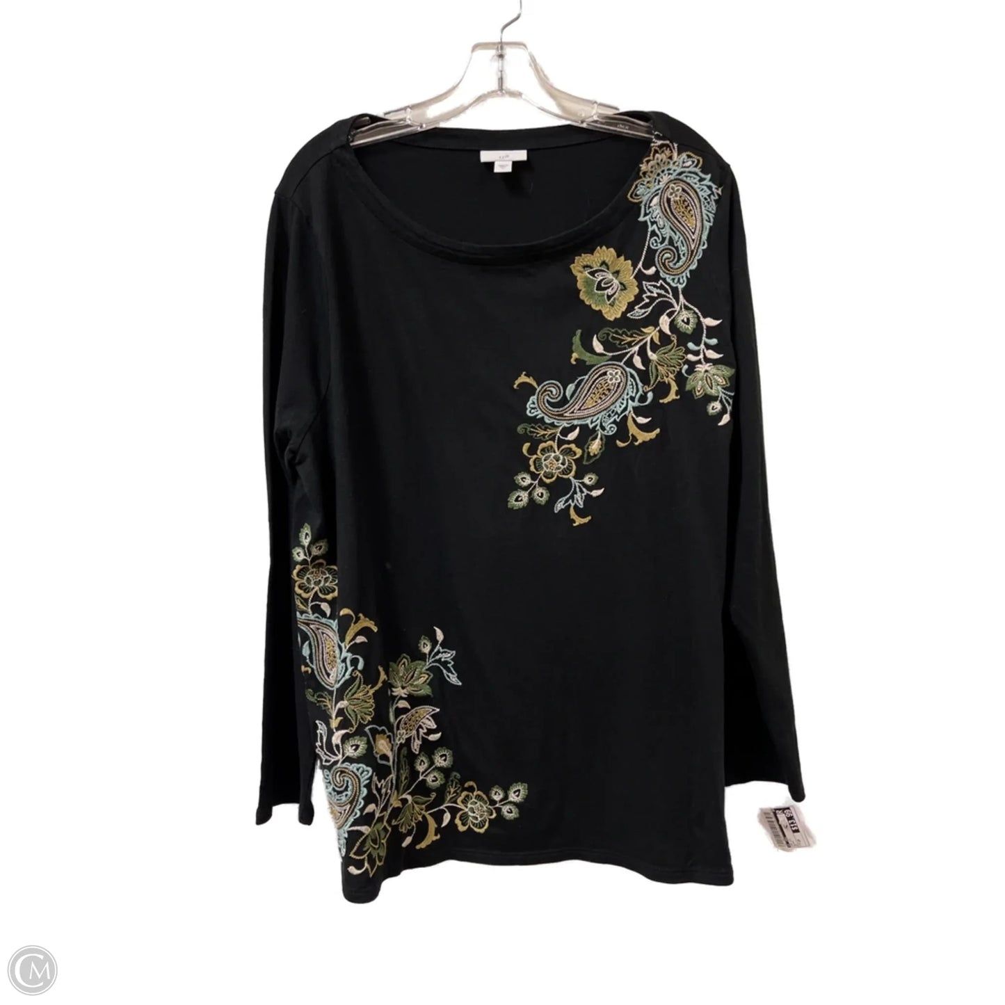 Top Long Sleeve By J. Jill In Black, Size: 2p