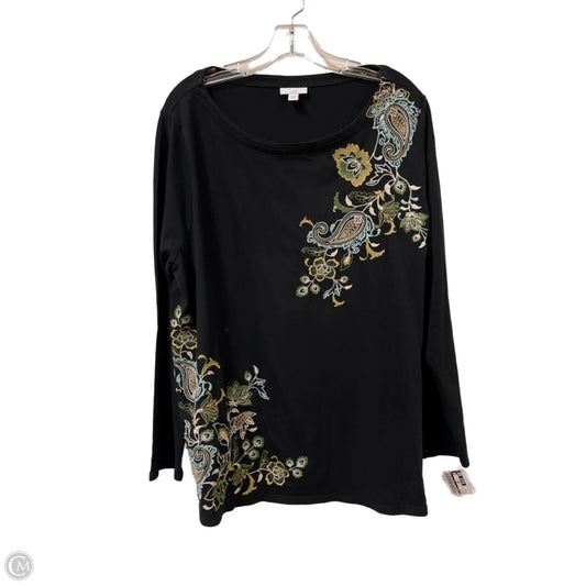 Top Long Sleeve By J. Jill In Black, Size: 2p