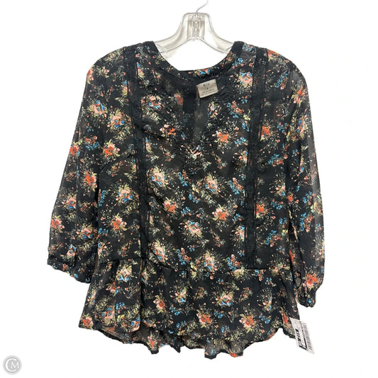 Top Long Sleeve By Pins And Needles In Floral Print, Size: S