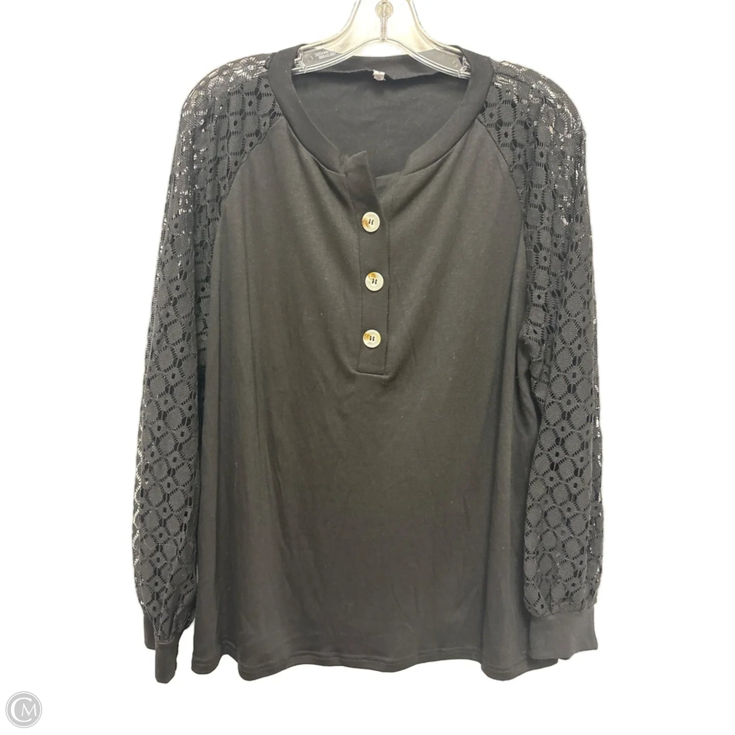 Top Short Sleeve By Clothes Mentor In Black, Size: L