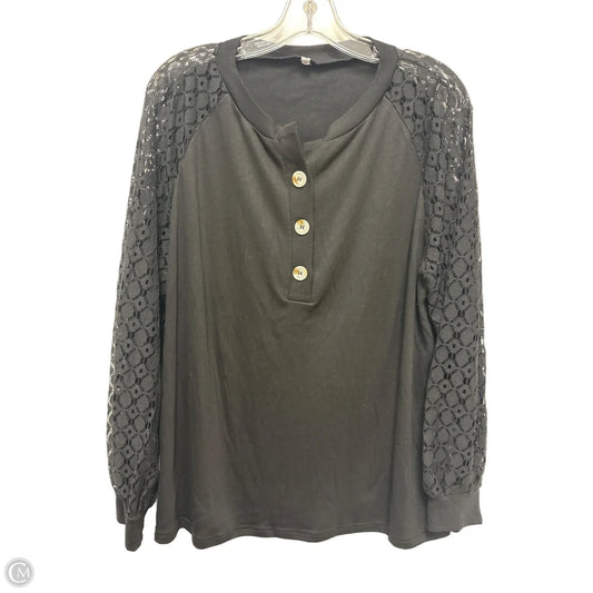 Top Short Sleeve By Clothes Mentor In Black, Size: L