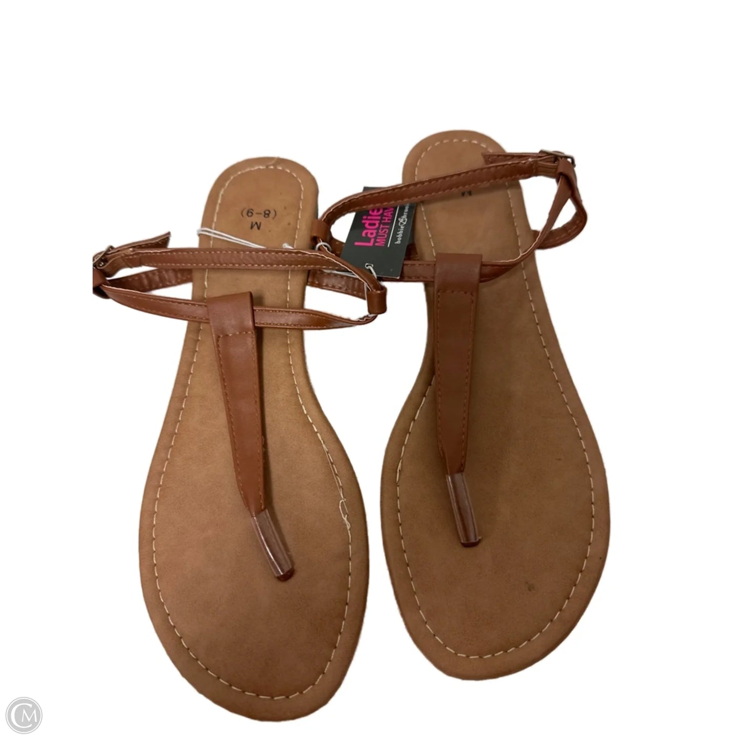 Sandals Flats By Clothes Mentor In Brown, Size: 8
