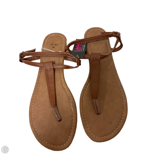 Sandals Flats By Clothes Mentor In Brown, Size: 8