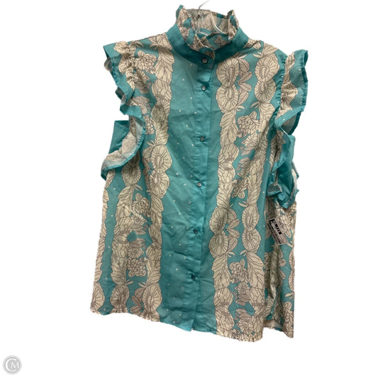 Blouse Sleeveless By Clothes Mentor In Blue, Size: L