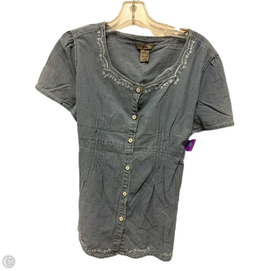 Blouse Short Sleeve By Clothes Mentor In Blue, Size: Xl