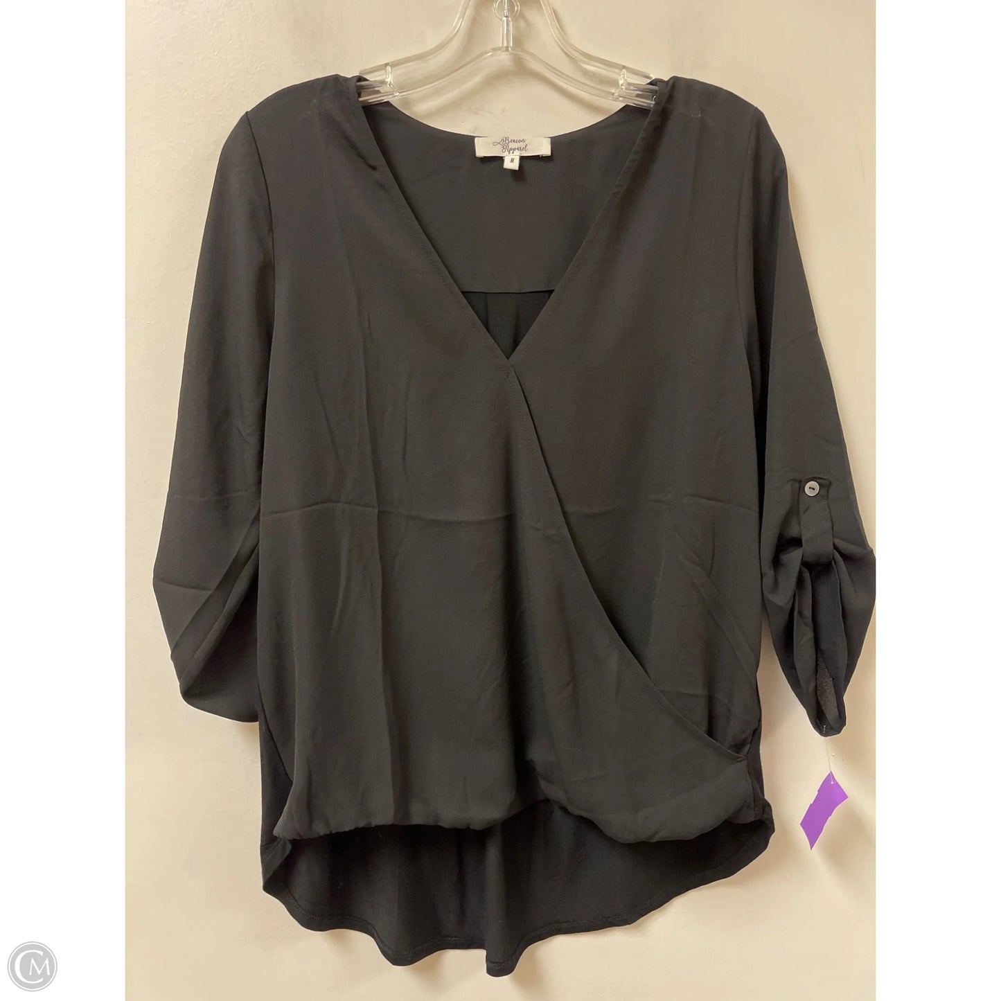 Top Long Sleeve By Clothes Mentor In Black, Size: M