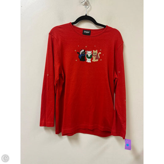 Top Long Sleeve By Clothes Mentor In Red, Size: L
