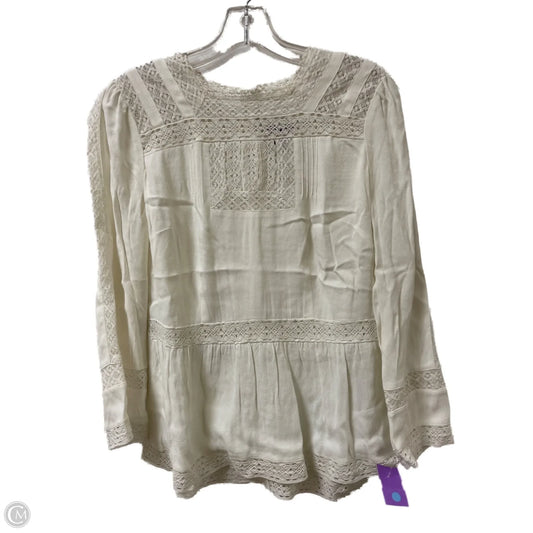 Top Long Sleeve By Clothes Mentor In White, Size: M