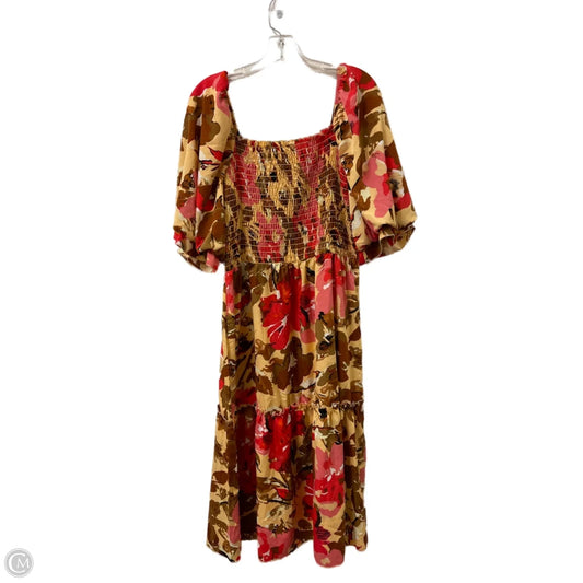 Dress Casual Midi By Clothes Mentor In Multi-colored, Size: Xl