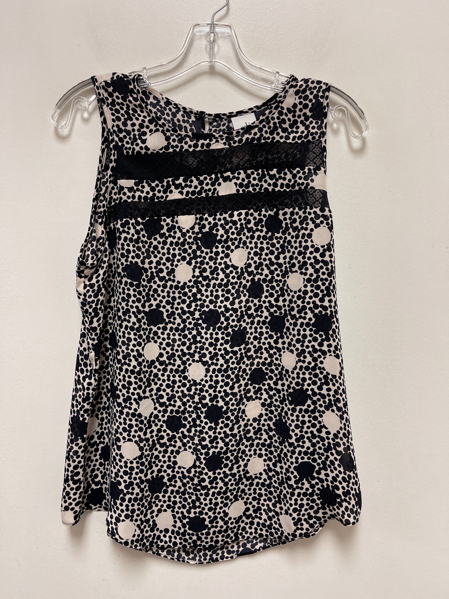 Black & Cream Top Sleeveless Cabi, Size S