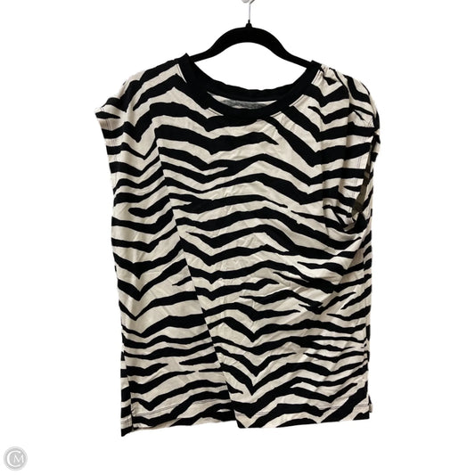 Top Short Sleeve By Loft In Zebra Print, Size: S