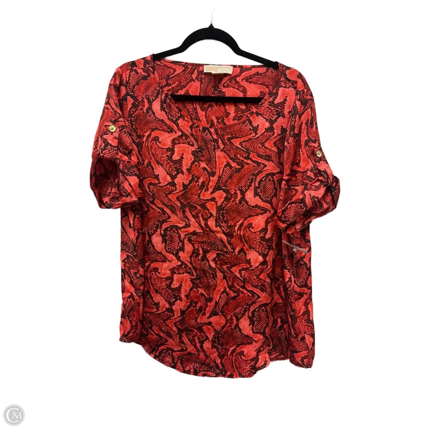 Top Short Sleeve By Michael By Michael Kors In Orange, Size: Xl