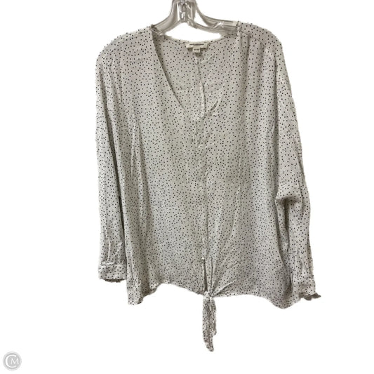 Top Long Sleeve By Beachlunchlounge In Polkadot Pattern, Size: Xl