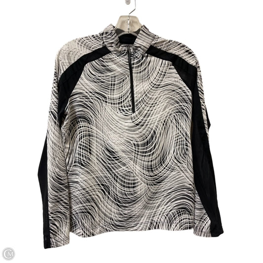 Athletic Sweatshirt Collar By Tail In Black & White, Size: M