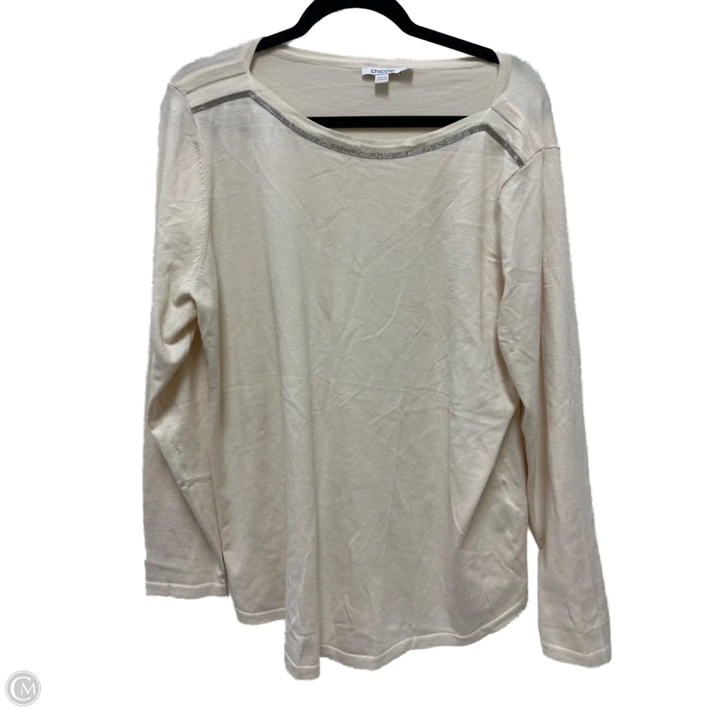 Sweater By Chicos In Cream, Size: Xl