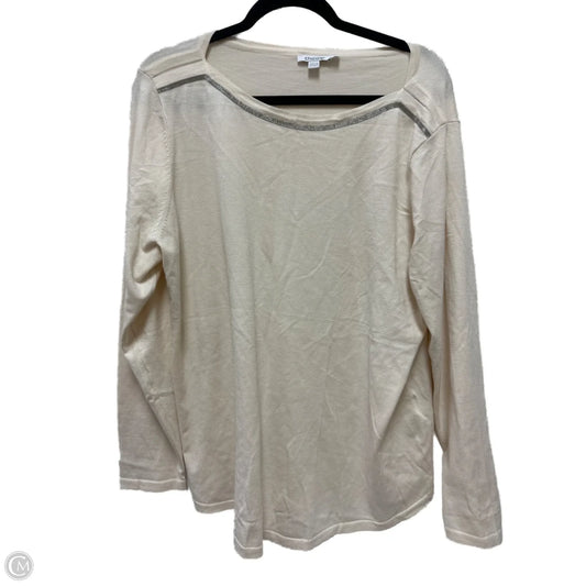 Sweater By Chicos In Cream, Size: Xl