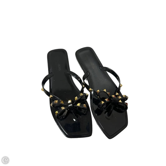 Sandals Flats By Fashion Nova In Black, Size: 10
