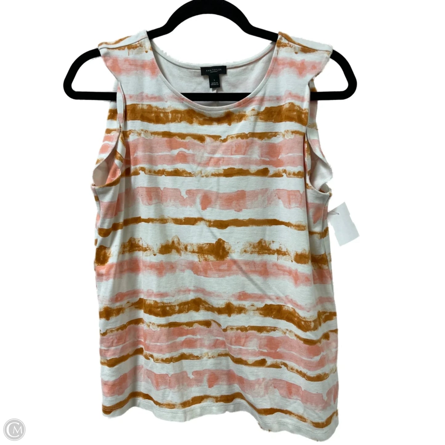 Top Sleeveless By Ann Taylor In Orange & Pink, Size: S