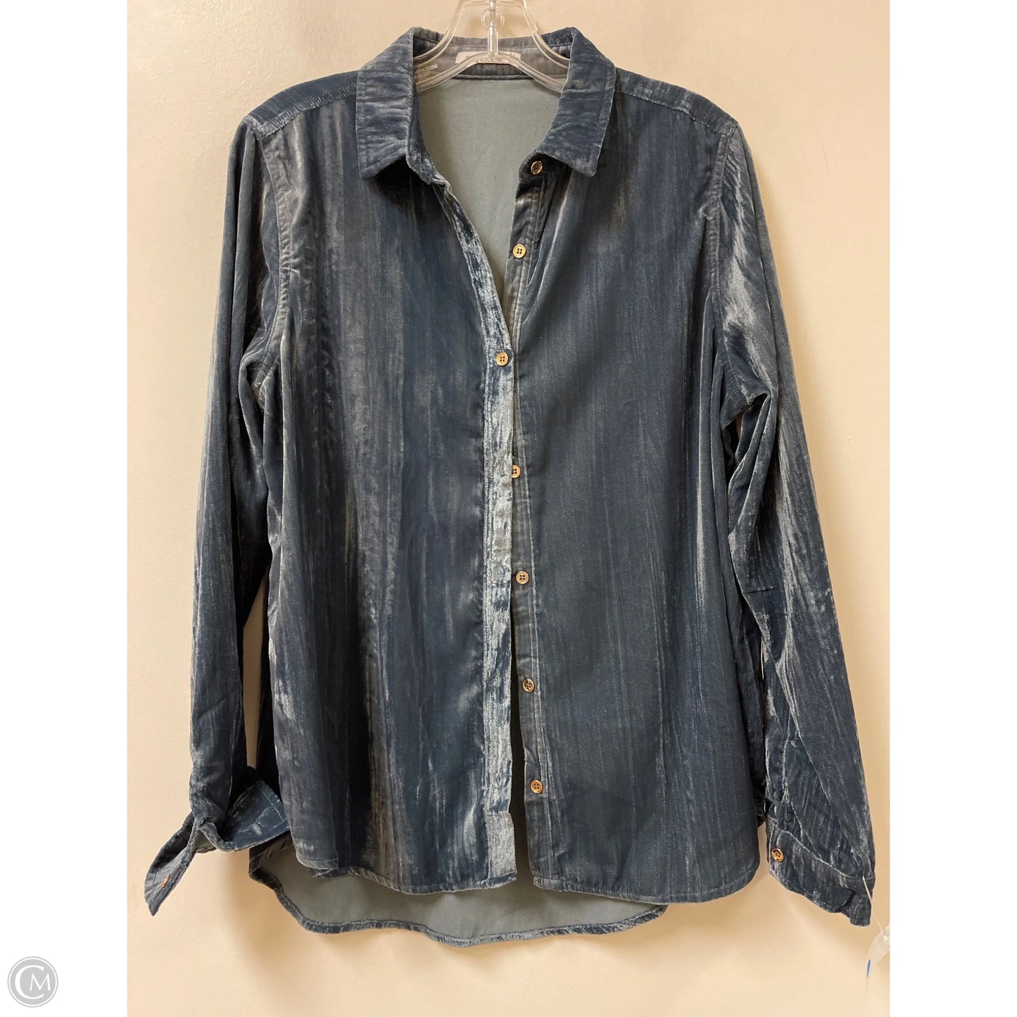 Blouse Long Sleeve By Staccato In Blue, Size: S