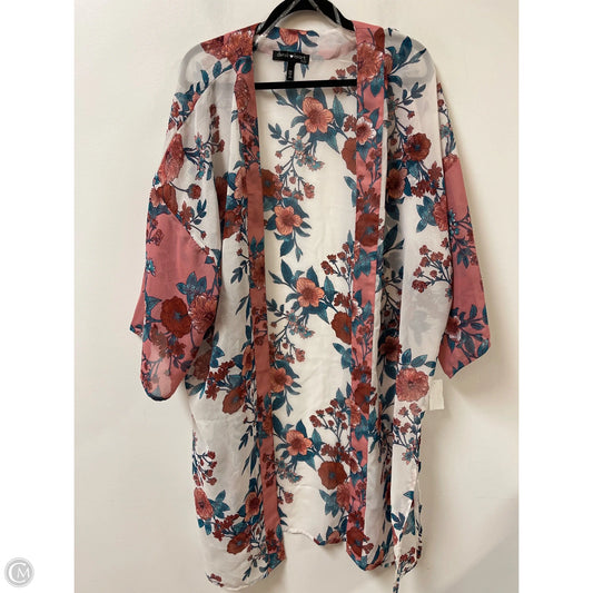 Kimono By Derek Heart In Floral Print, Size: 2x
