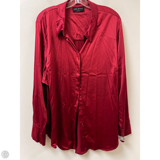 Blouse Long Sleeve By Lane Bryant In Red, Size: 4x