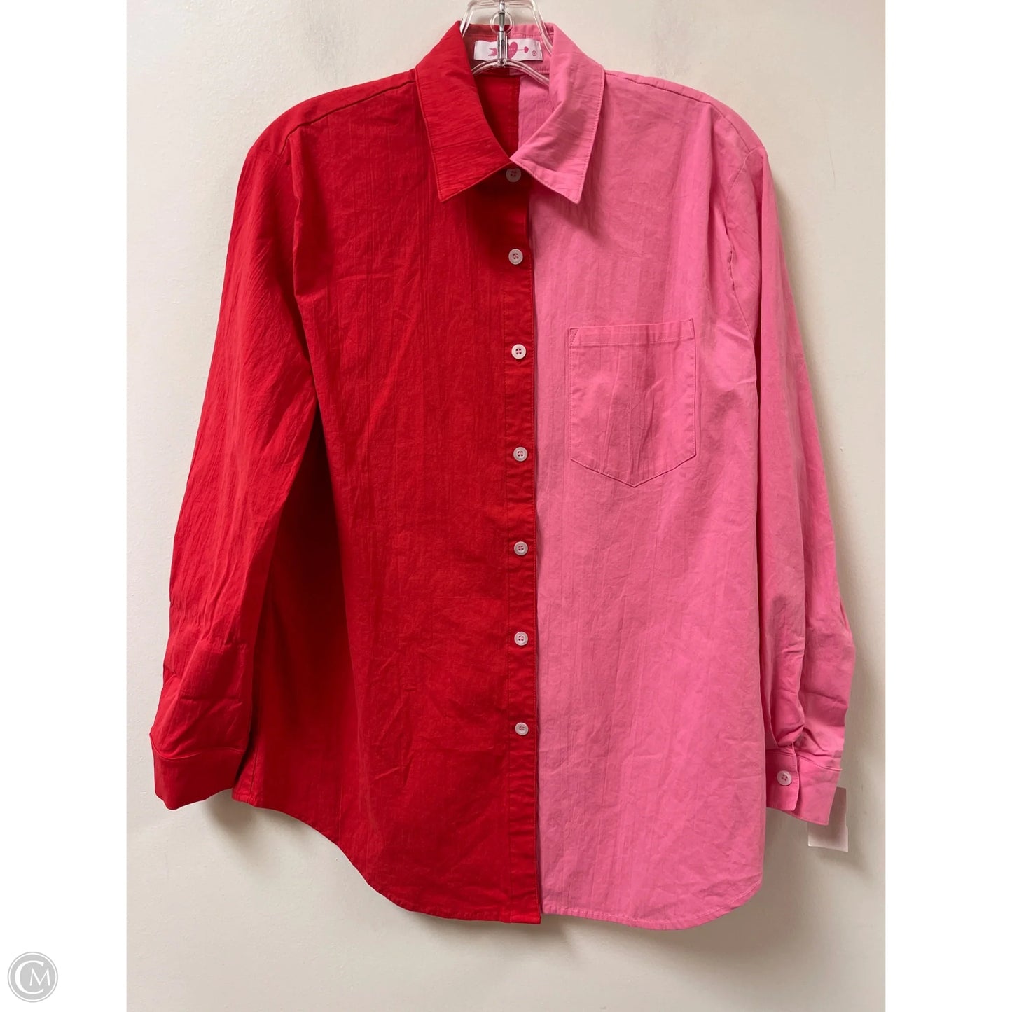 Blouse Long Sleeve By Buddy Love In Pink & Red, Size: M