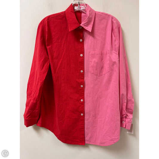 Blouse Long Sleeve By Buddy Love In Pink & Red, Size: M
