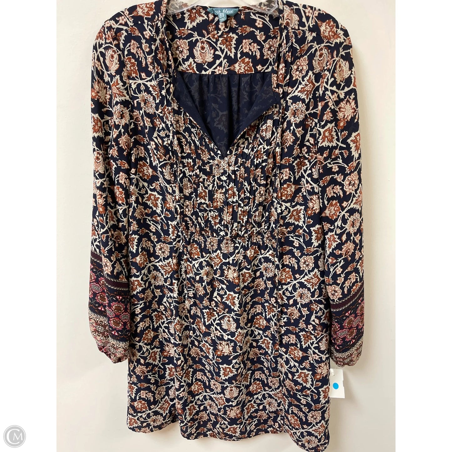 Dress Casual Midi By Clothes Mentor In Blue & Brown, Size: S