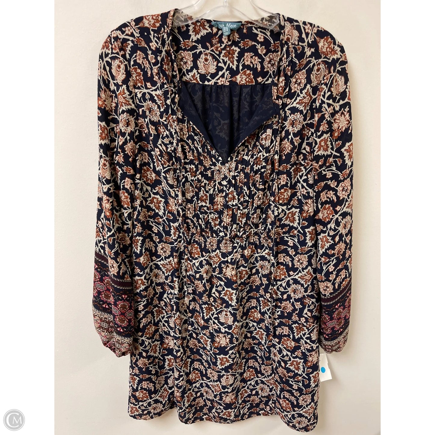 Dress Casual Midi By Clothes Mentor In Blue & Brown, Size: S