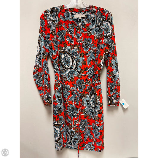 Dress Casual Midi By Loft In Blue & Orange, Size: Mp