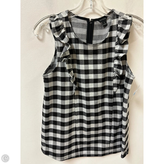 Top Sleeveless By Ann Taylor In Black & Grey, Size: M