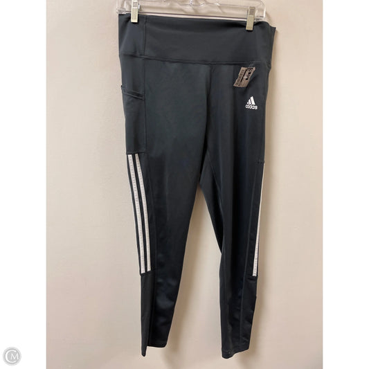 Athletic Leggings By Adidas In Grey, Size: L