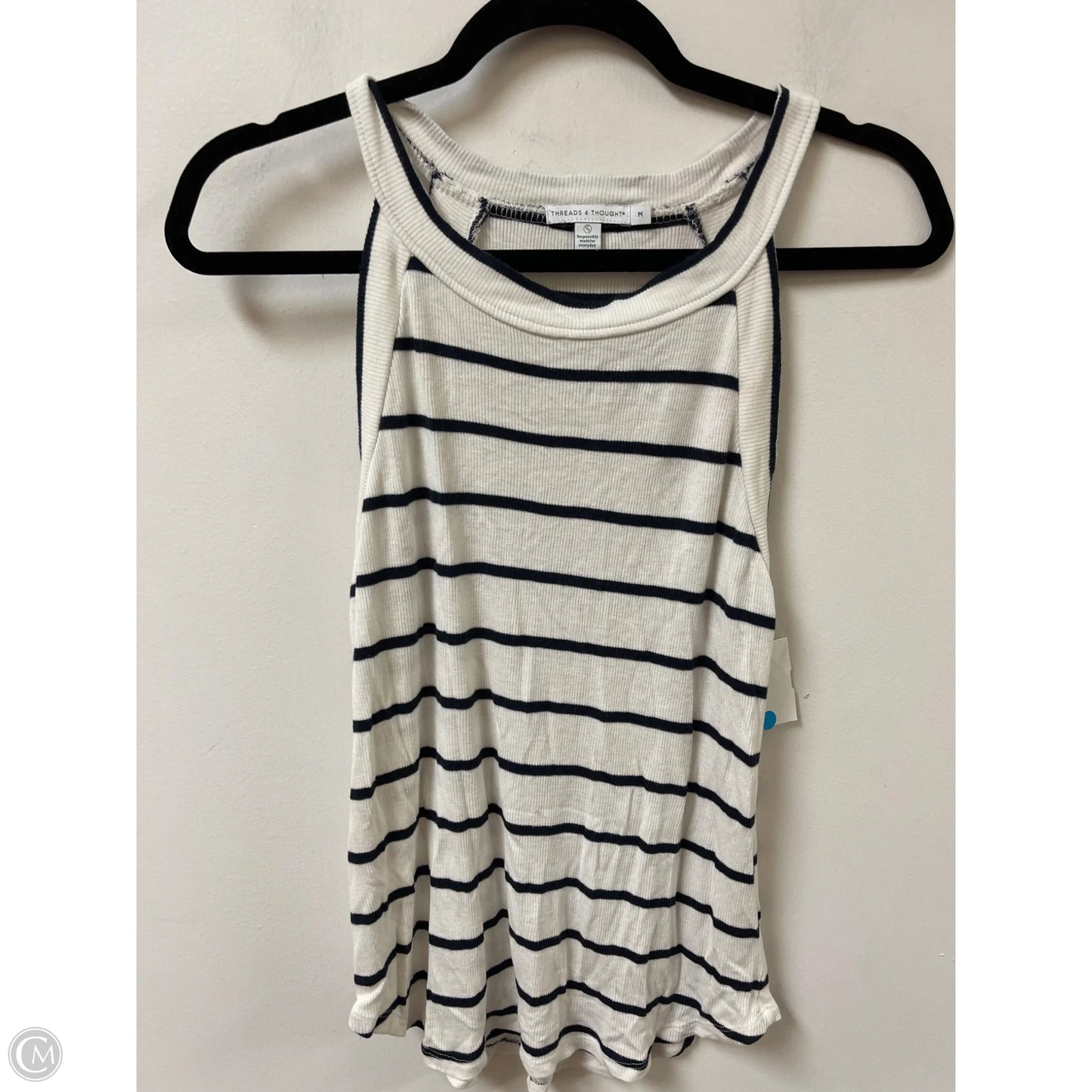 Top Sleeveless By Threads 4 Thought In Striped Pattern, Size: M