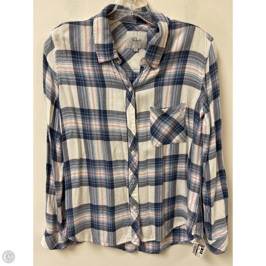 Blouse Long Sleeve By Rails In Blue & Purple, Size: S