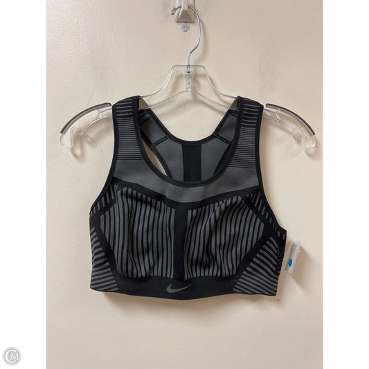 Athletic Bra By Nike In Black & Grey, Size: L