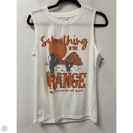 Top Sleeveless By Clothes Mentor In Cream & Orange, Size: S