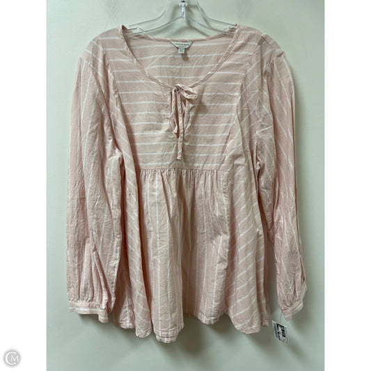 Top Long Sleeve By Lucky Brand In Pink, Size: Xl