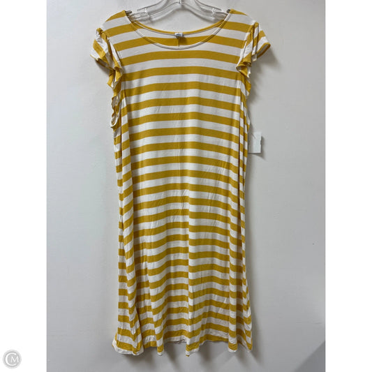 Dress Casual Midi By Old Navy In White & Yellow, Size: Xl