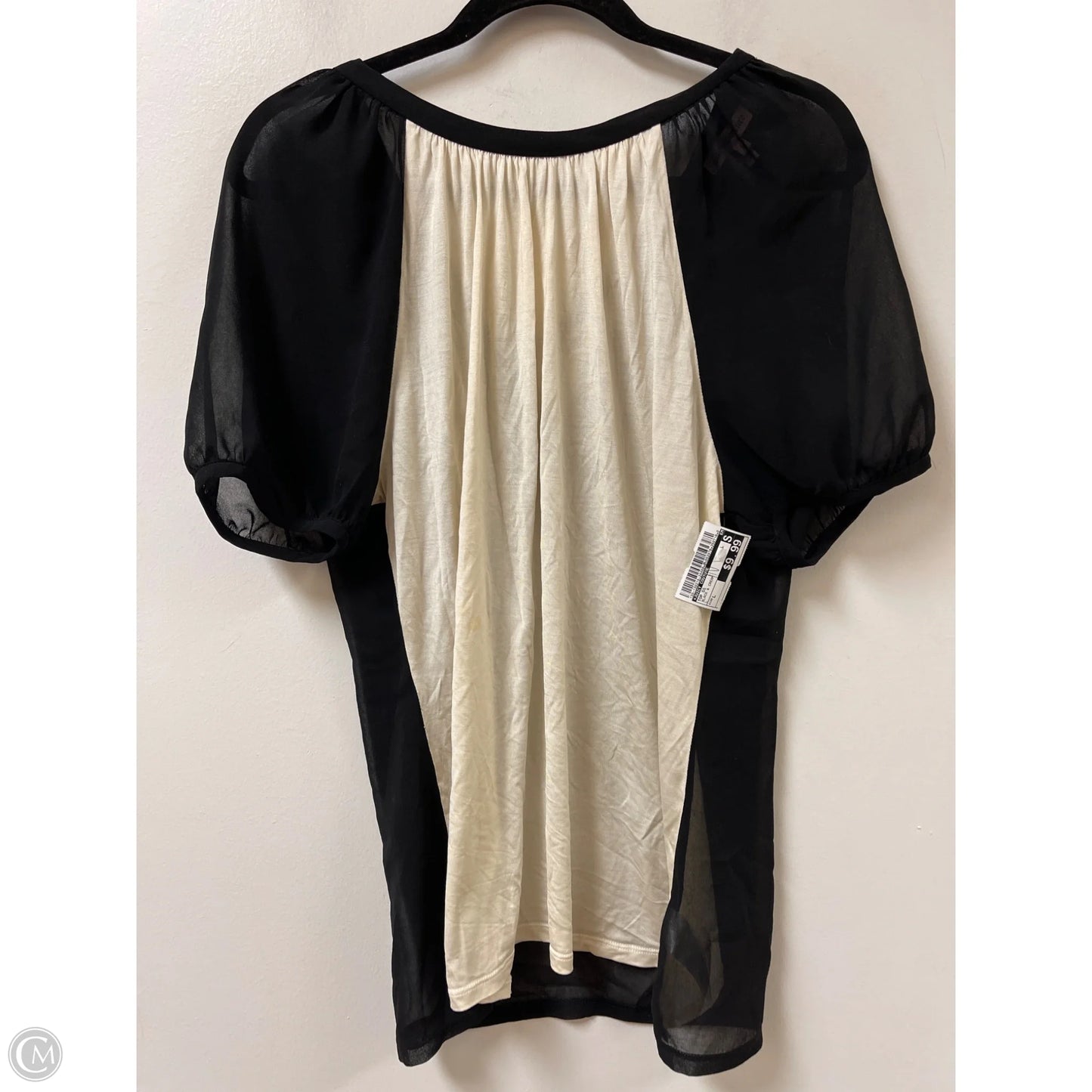Top Short Sleeve By Juicy Couture In Black & Cream, Size: L