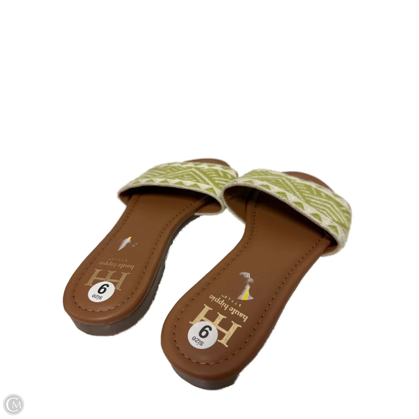 Sandals Flats By Haute Hippie In Green & White, Size: 9