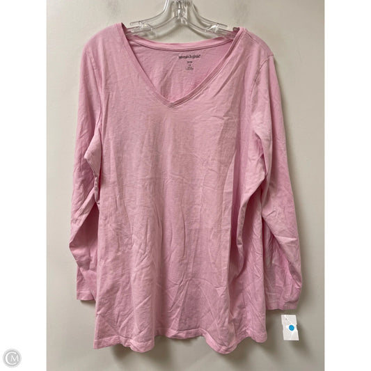 Top Long Sleeve By Woman Within In Pink, Size: 1x