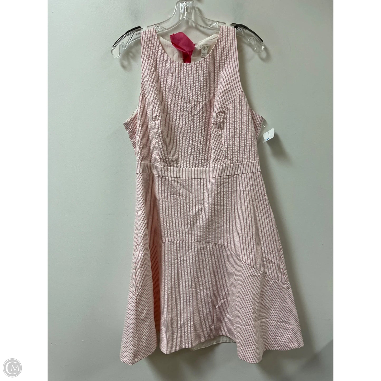 Dress Casual Midi By J. Crew In Pink & White, Size: L
