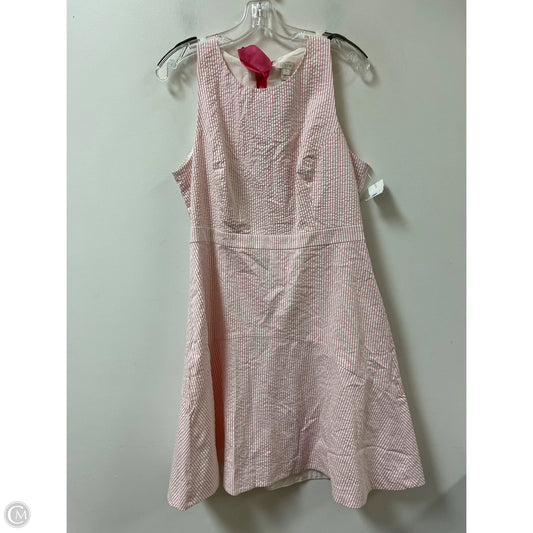 Dress Casual Midi By J. Crew In Pink & White, Size: L