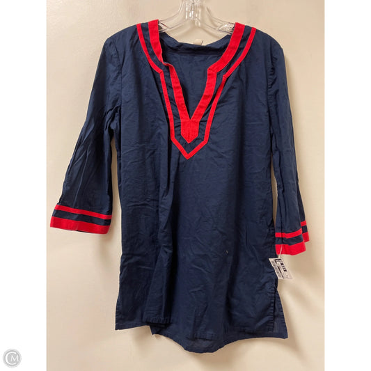 Top Long Sleeve By J. Crew In Blue & Red, Size: Xl