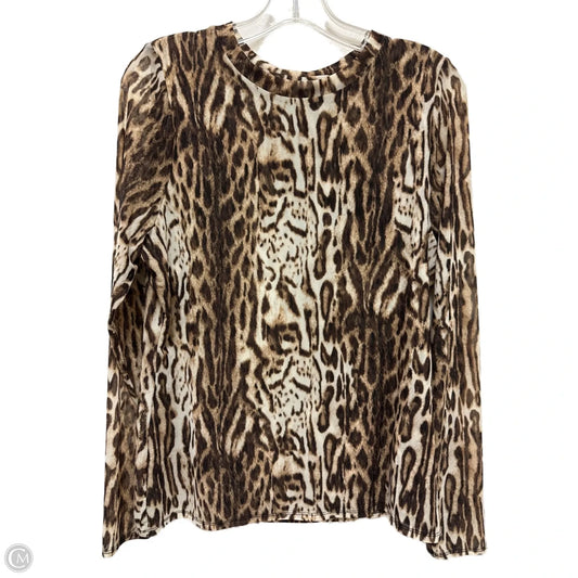 Top Long Sleeve By Inc In Animal Print, Size: L