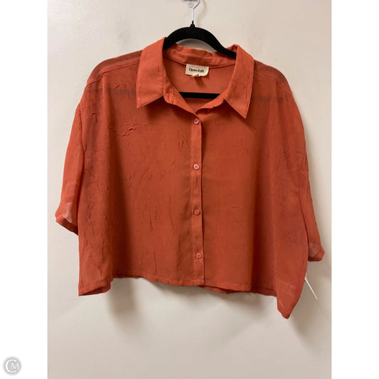 Blouse Short Sleeve By Open Edit In Orange, Size: Xl