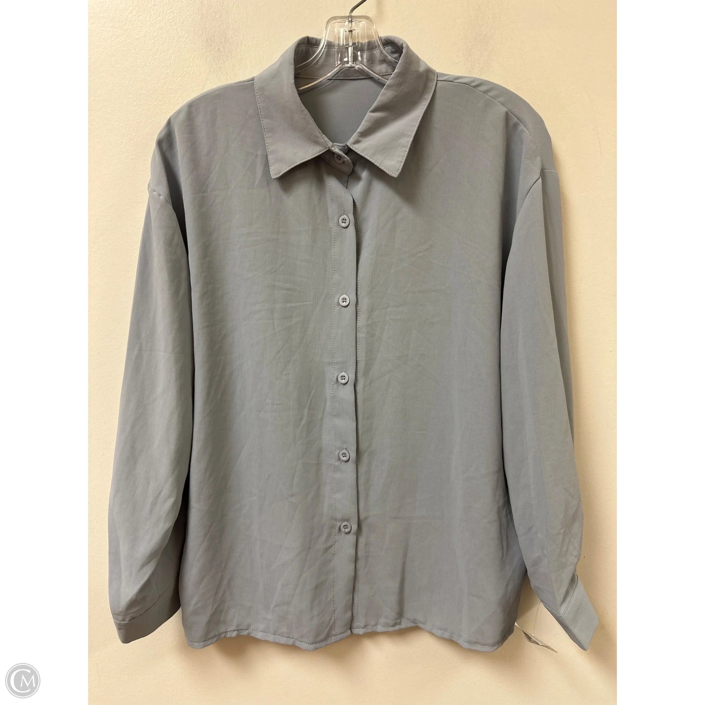 Blouse Long Sleeve By Clothes Mentor In Blue, Size: M