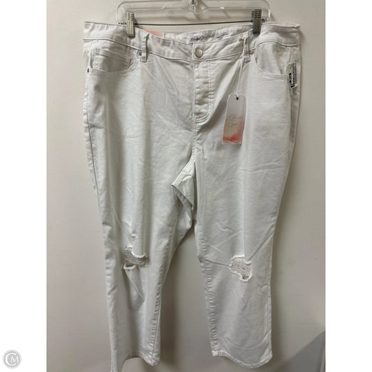 Jeans Cropped By Clothes Mentor In White, Size: 20