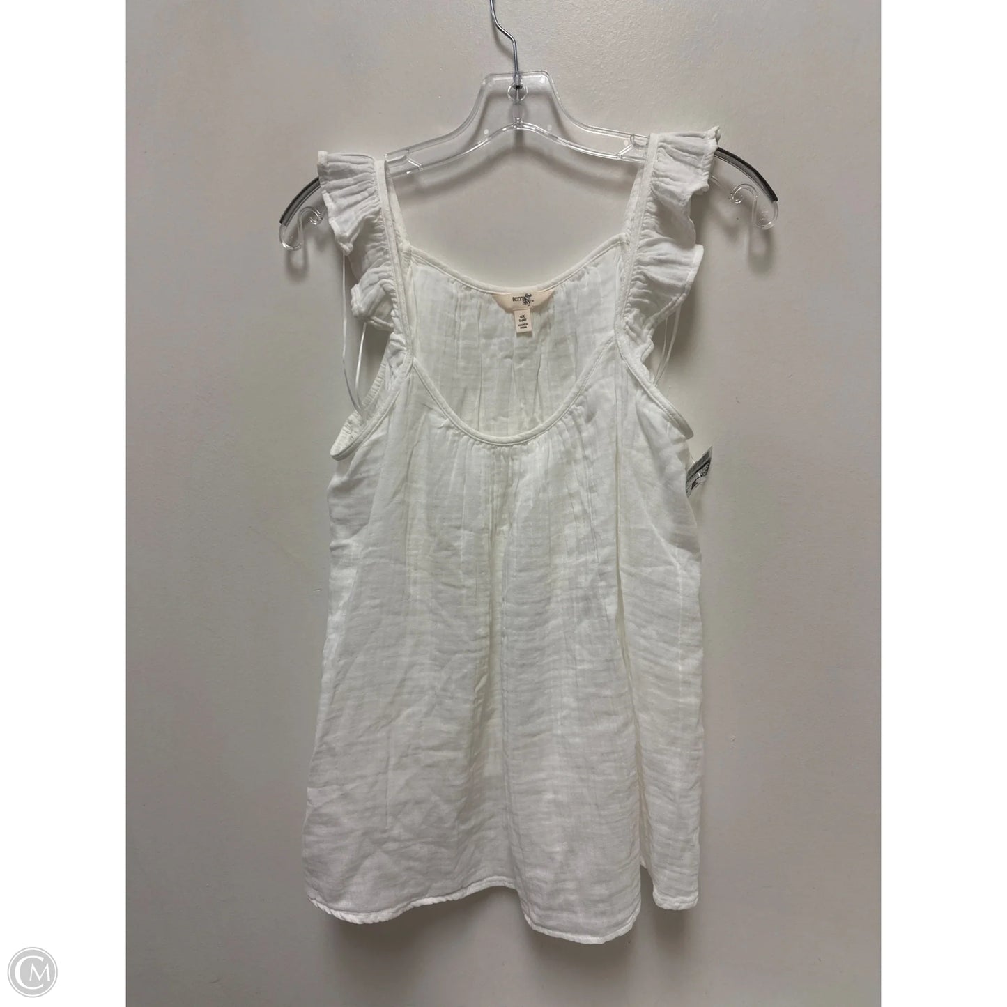 Top Sleeveless By Terra & Sky In White, Size: Xl