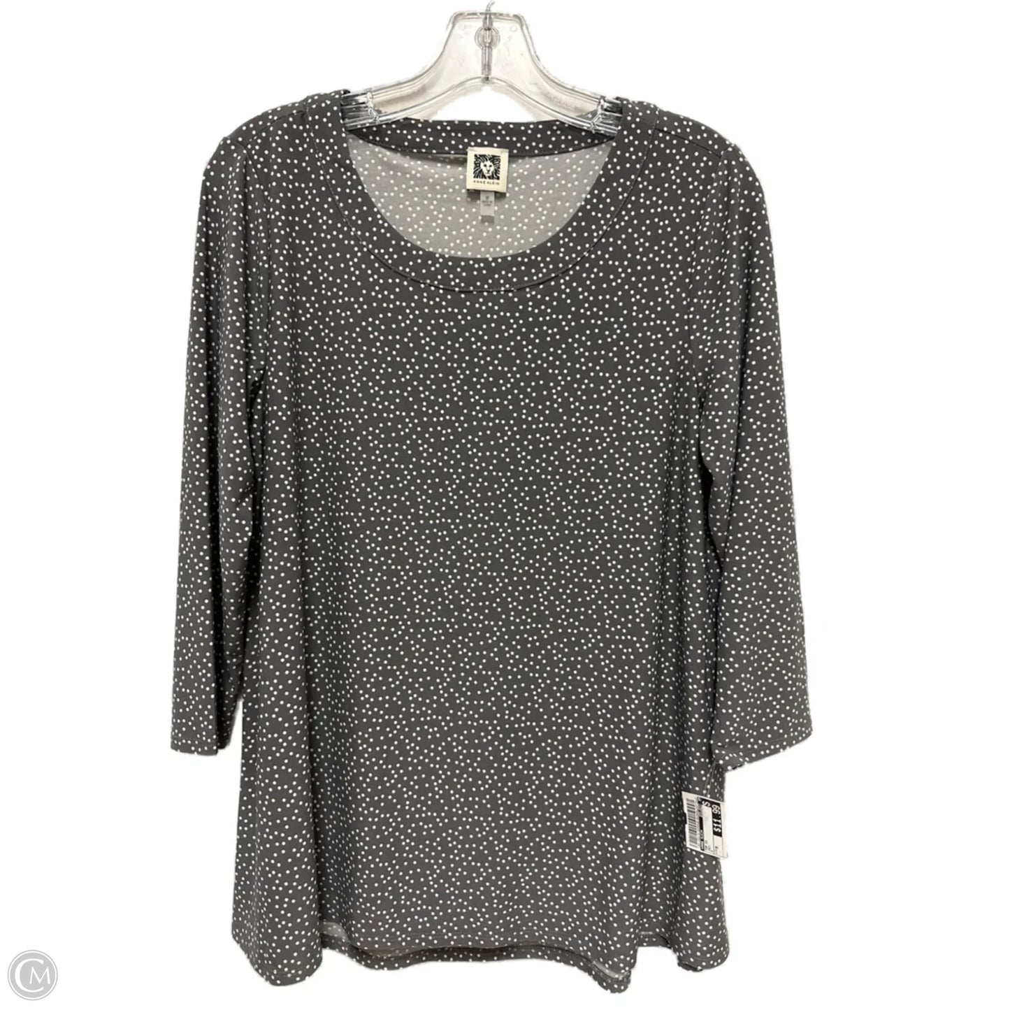Top Short Sleeve By Anne Klein In Grey, Size: M